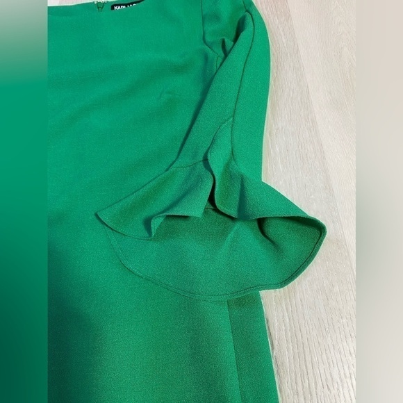 Karl Lagerfeld Paris Green Lynn Fitted Shift Dress, Emerald Green, Size 0 - Picture 8 of 15